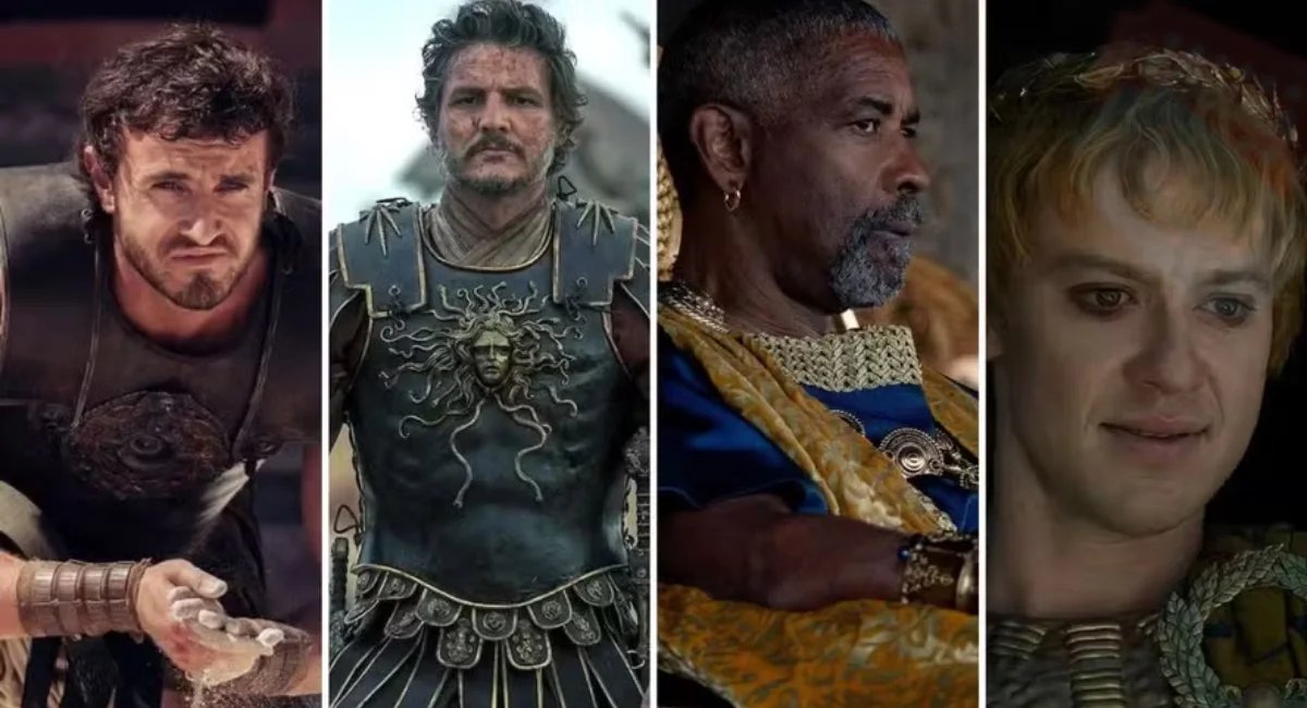 Personagens de Gladiador 2 um dos filmes de ação de 2026